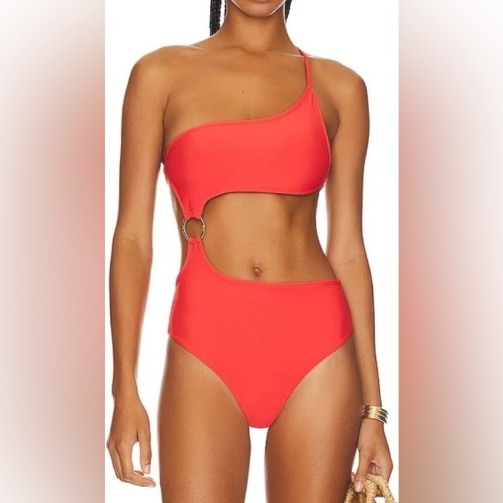 Nwt Pq Oliver One Piece Swimsuit In Passion Gold Hardware Size Small